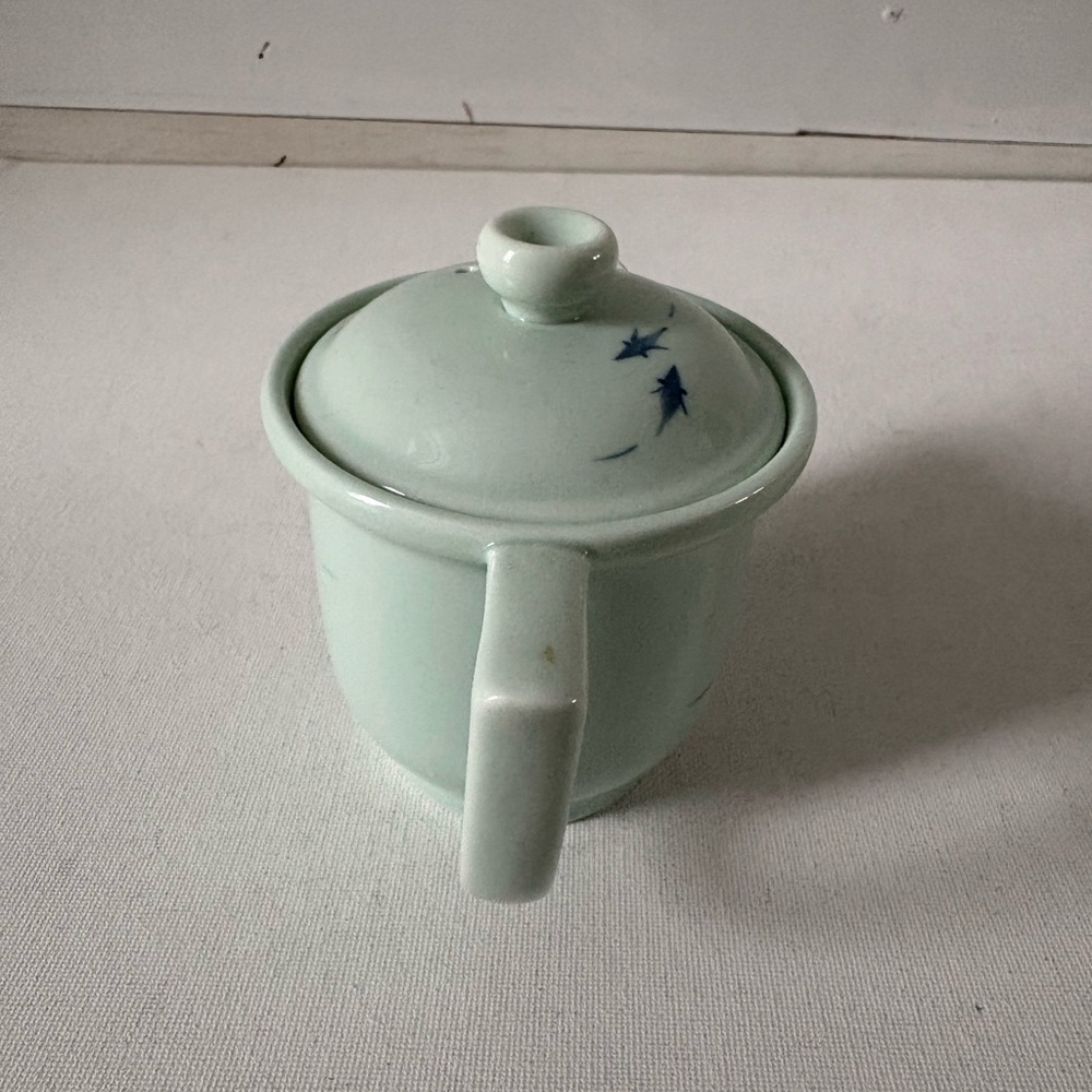 Hand Painted One Person Teapot with Blue Swimming Fish Design - Picture 5 of 11